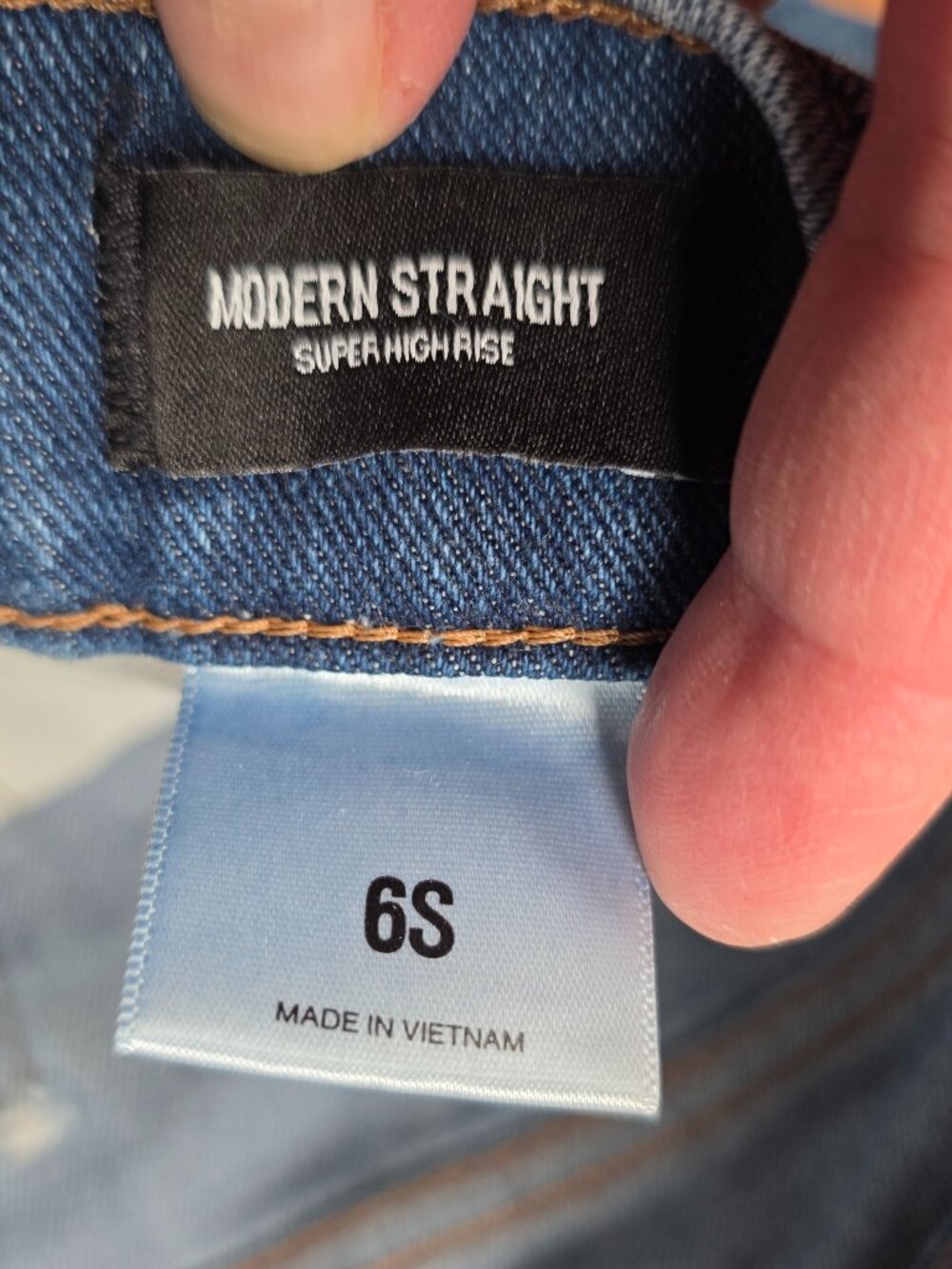 Express Modern Straight Super High Rise Ripped Jeans Size 6 Short - Picture 5 of 16